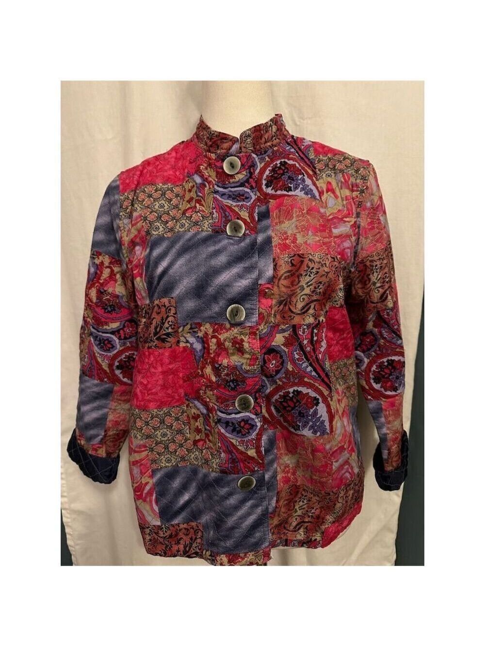 Breckinridge Women's Patchwork Quilted Jacket Multicolor Size L Petites